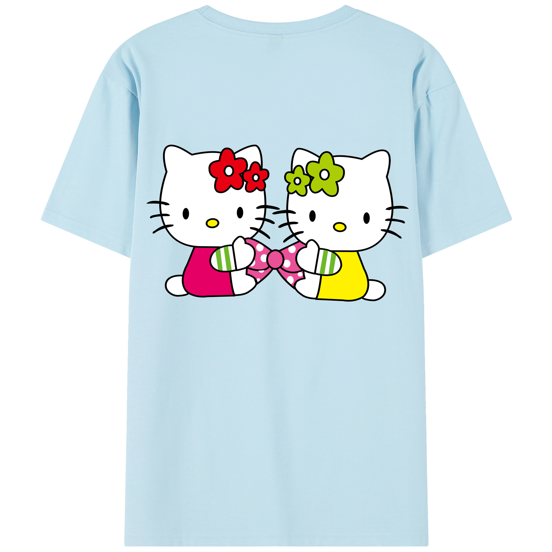 （画像用） Hello Kitty ハローキティ 綿100％半袖Tシャツ（背面プリント）